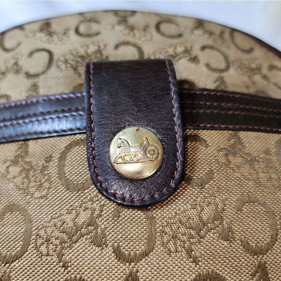 Authentic CELINE C Sulky Pattern Shoulder Bag Beige/Brown - Picture 17 of 17